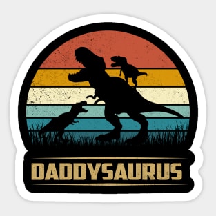 Daddy Dinosaur Daddysaurus 2 Two Kids Funny Father's Day dad Sticker